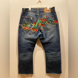 Vintage Ed Hardy Embroidered Dragon Jeans